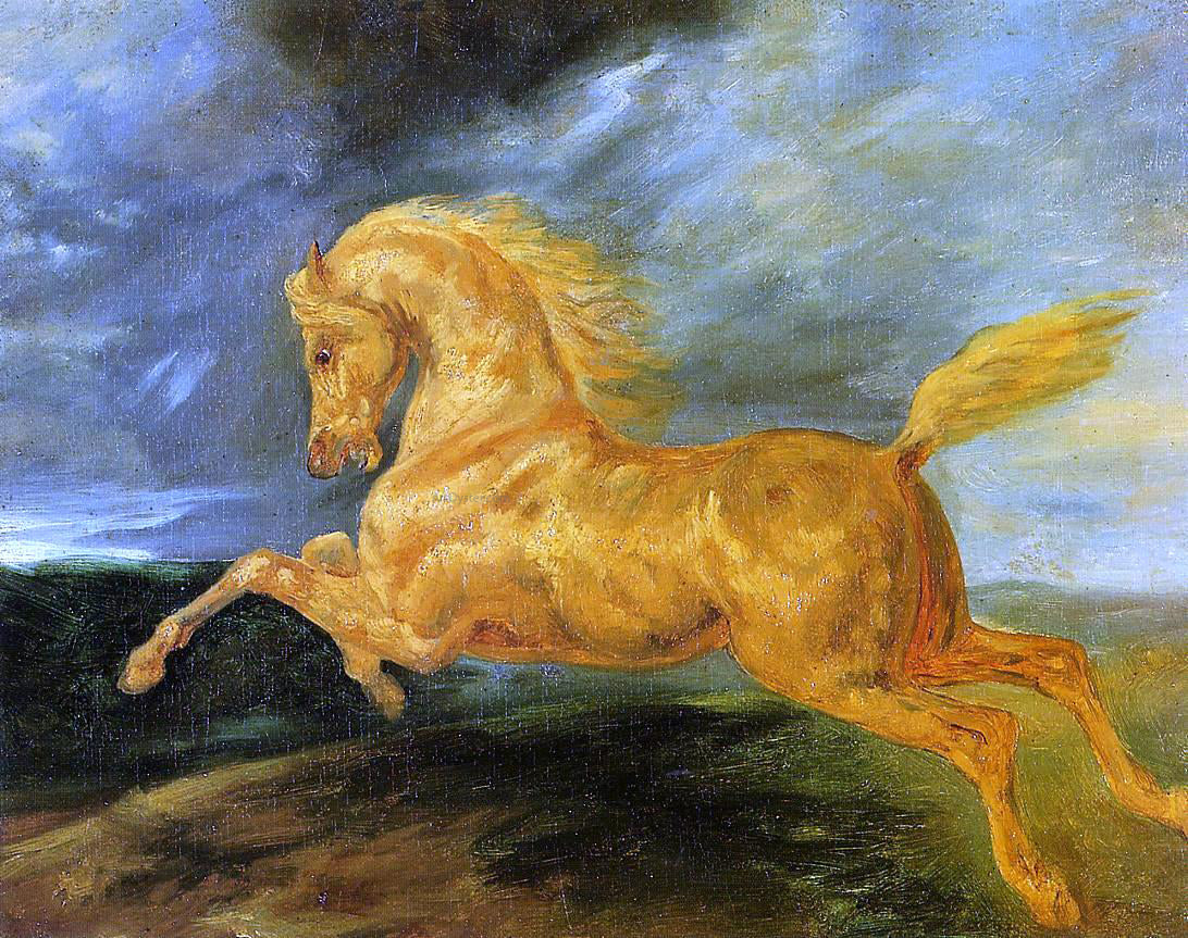 Theodore Gericault A Horse Frightened by Lightening - Hand Painted Oil Painting