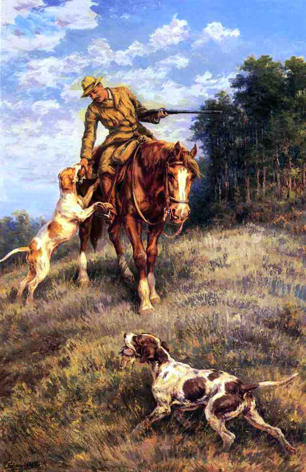  Edmond H Osthaus A Hunter and His Dogs - Hand Painted Oil Painting