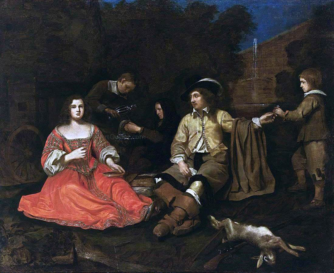 Michiel Sweerts A Hunting Company Resting - Hand Painted Oil Painting