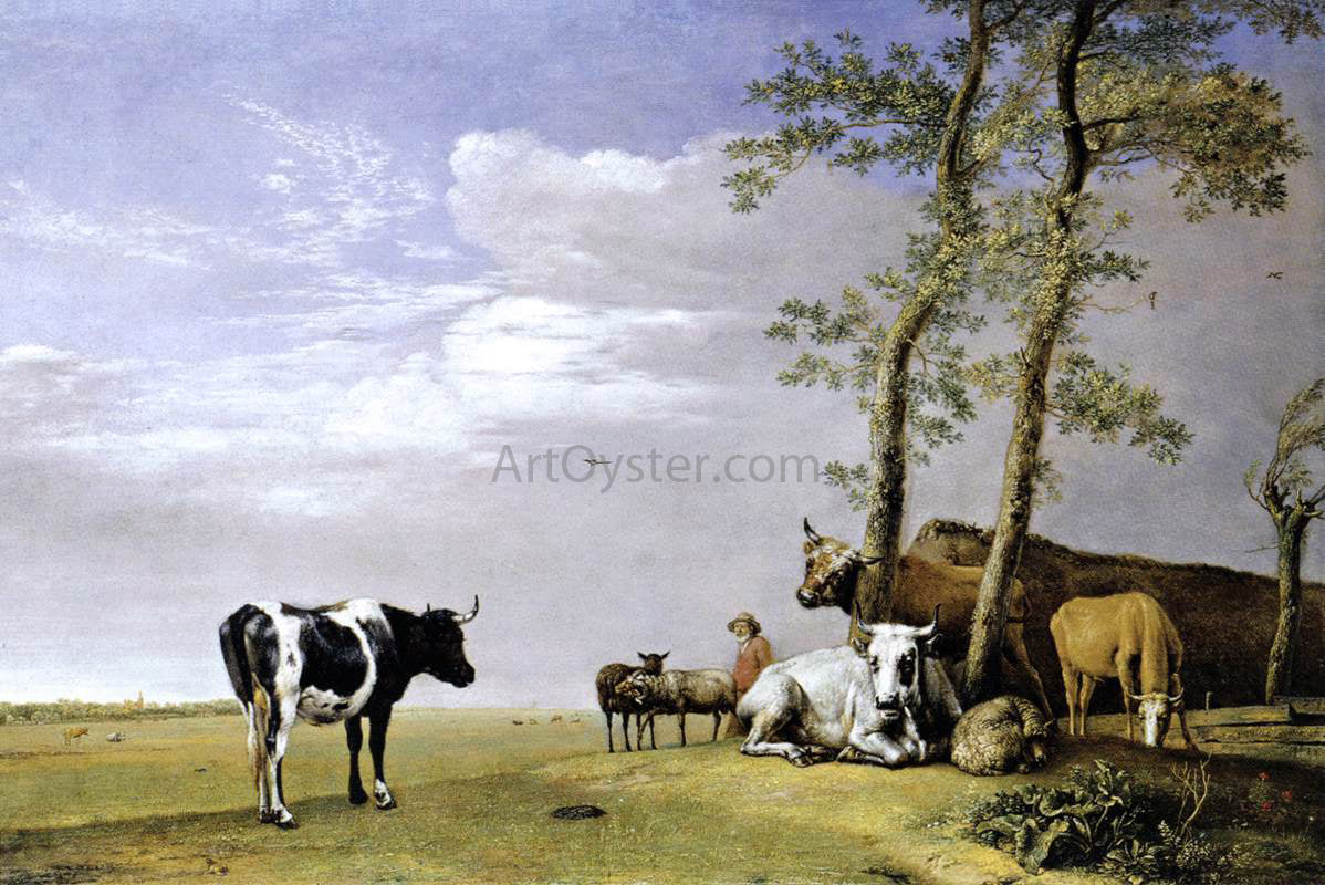 Paulus Potter A Husbandman with His Herd - Hand Painted Oil Painting