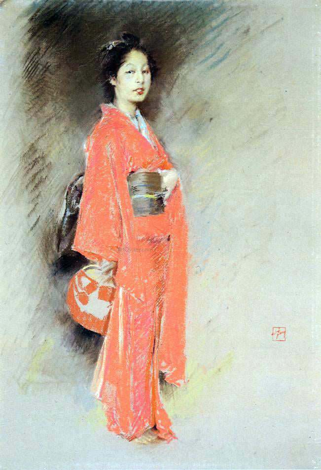 Robert Frederick Blum A Japanese Woman - Hand Painted Oil Painting