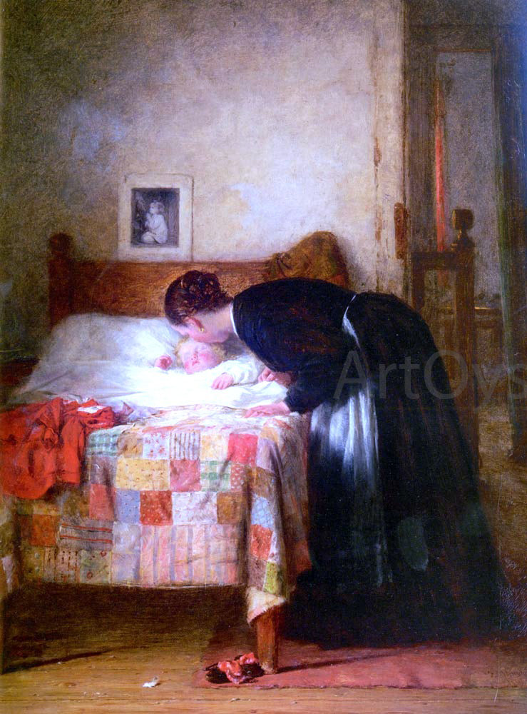 Frederick Daniel Hardy A Kiss Goodnight - Hand Painted Oil Painting