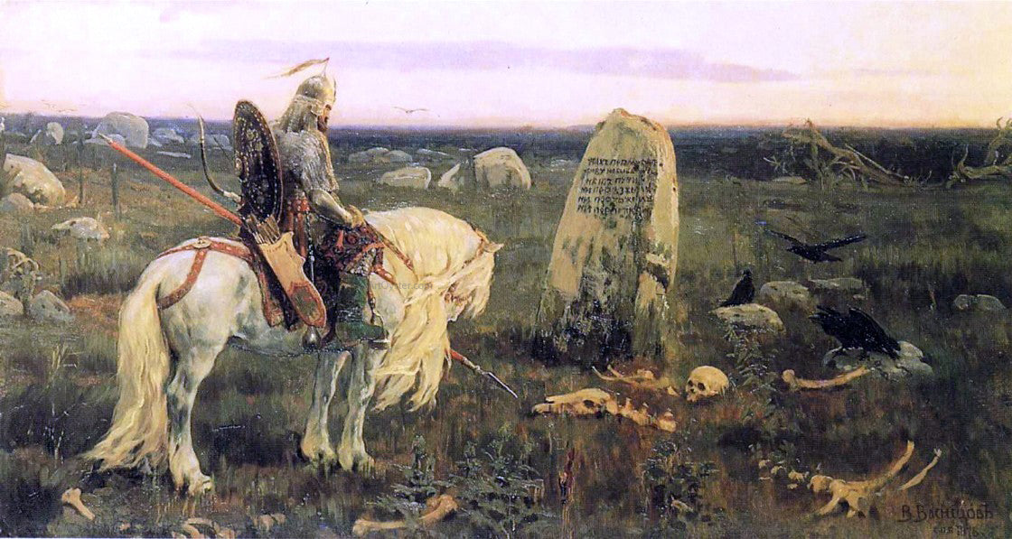 Victor Mikhail Vasnetsov A Knight at the Crossroads - Hand Painted Oil Painting
