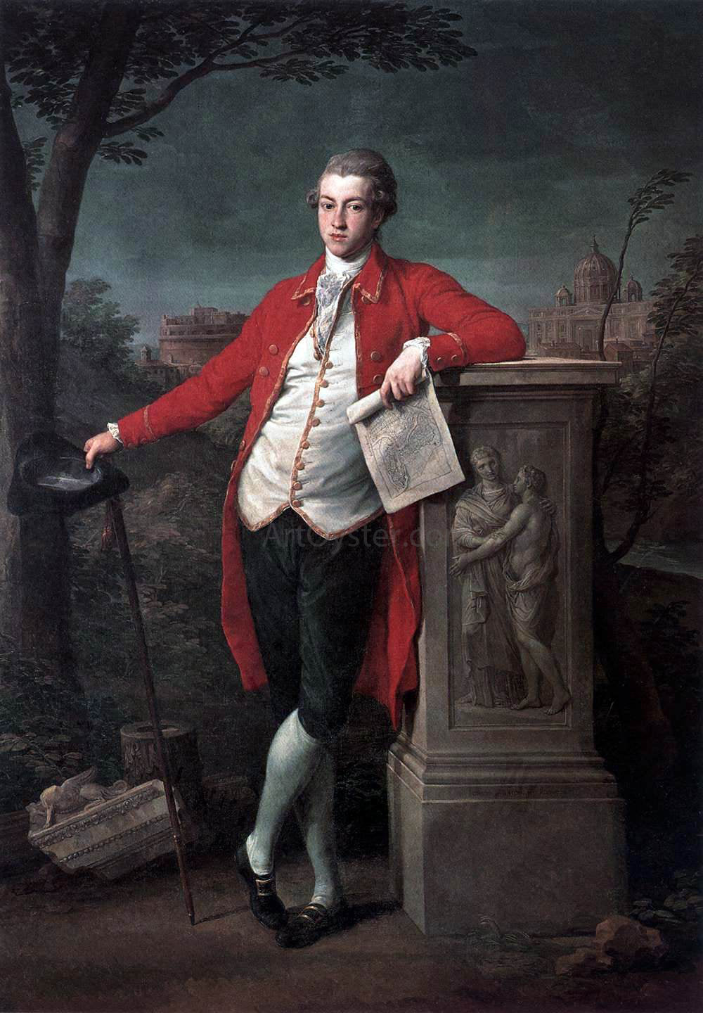 Pompeo Girolamo Batoni A Knight in Rome: Charles Cecil Roberts - Hand Painted Oil Painting