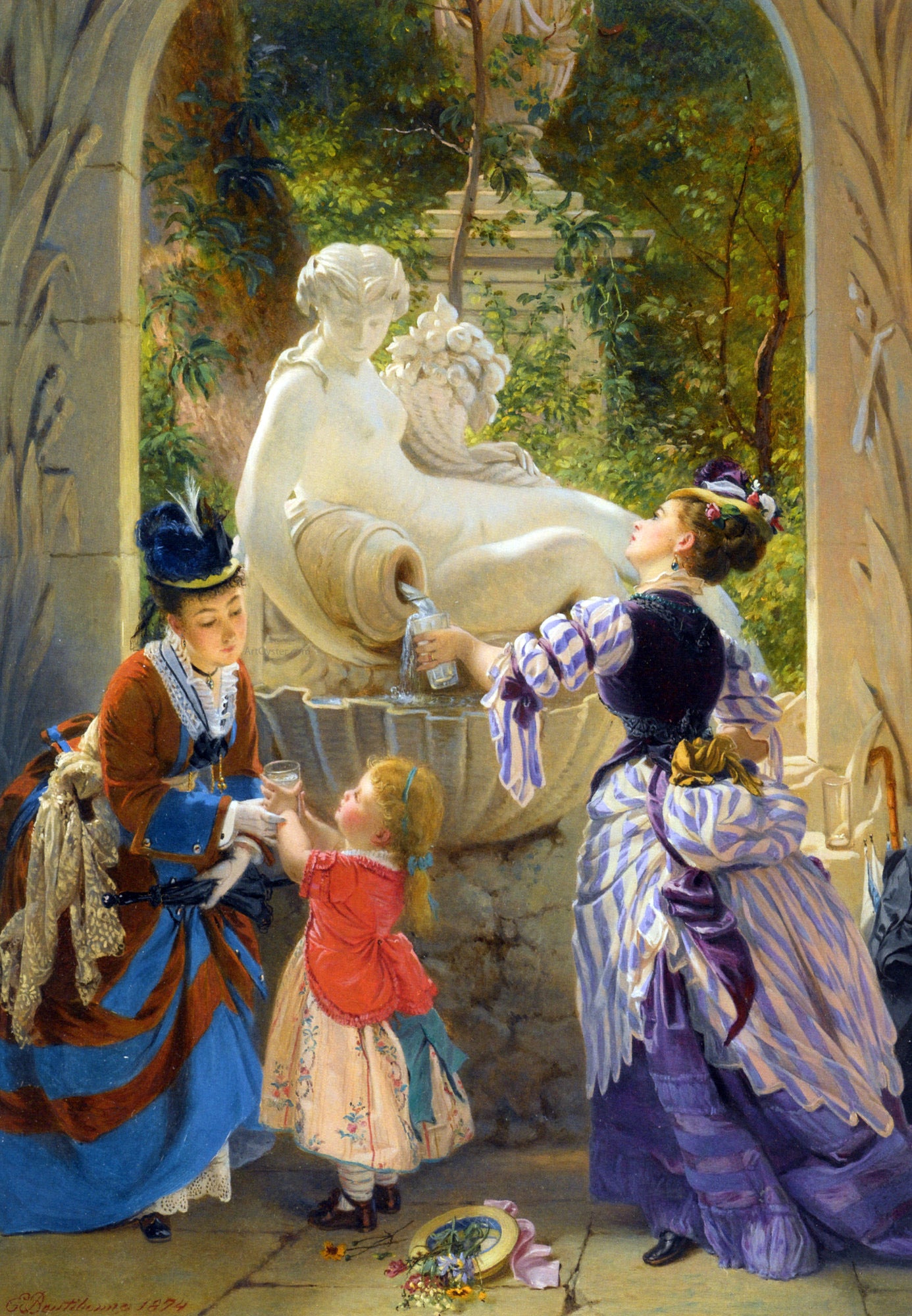  Charles Edouard Boutibonne La Fontaine - Hand Painted Oil Painting
