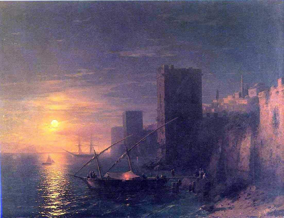  Ivan Constantinovich Aivazovsky A Lunar Night in the Constantinople - Hand Painted Oil Painting