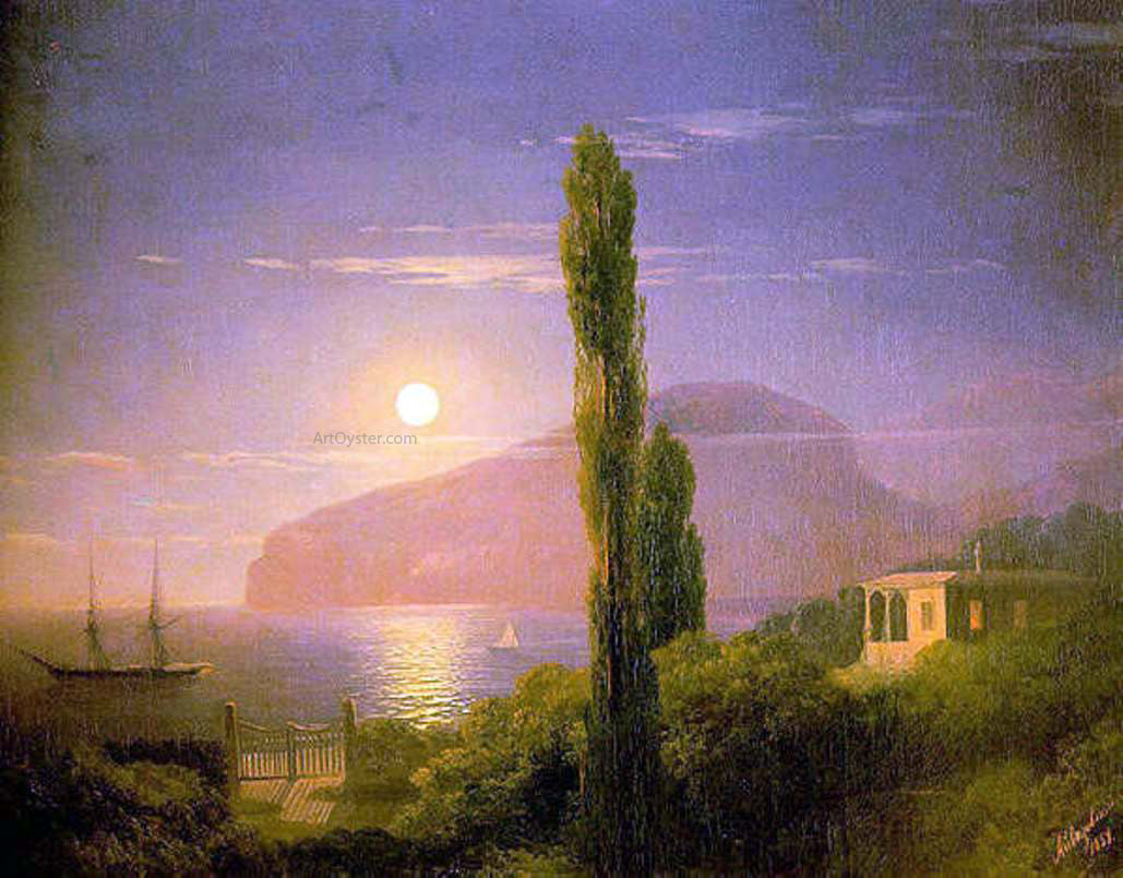  Ivan Constantinovich Aivazovsky A Lunar Night in the Crimea - Hand Painted Oil Painting