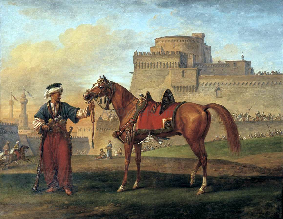 Carle Vernet A Mameluk Leading His Horse - Hand Painted Oil Painting