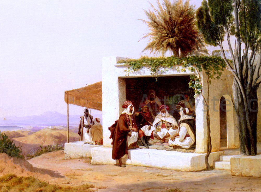 Niels Simonsen A Meeting of Generals - Hand Painted Oil Painting