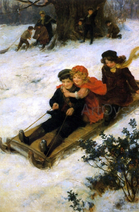  George Sheridan Knowles A Merry Sleigh Ride - Hand Painted Oil Painting