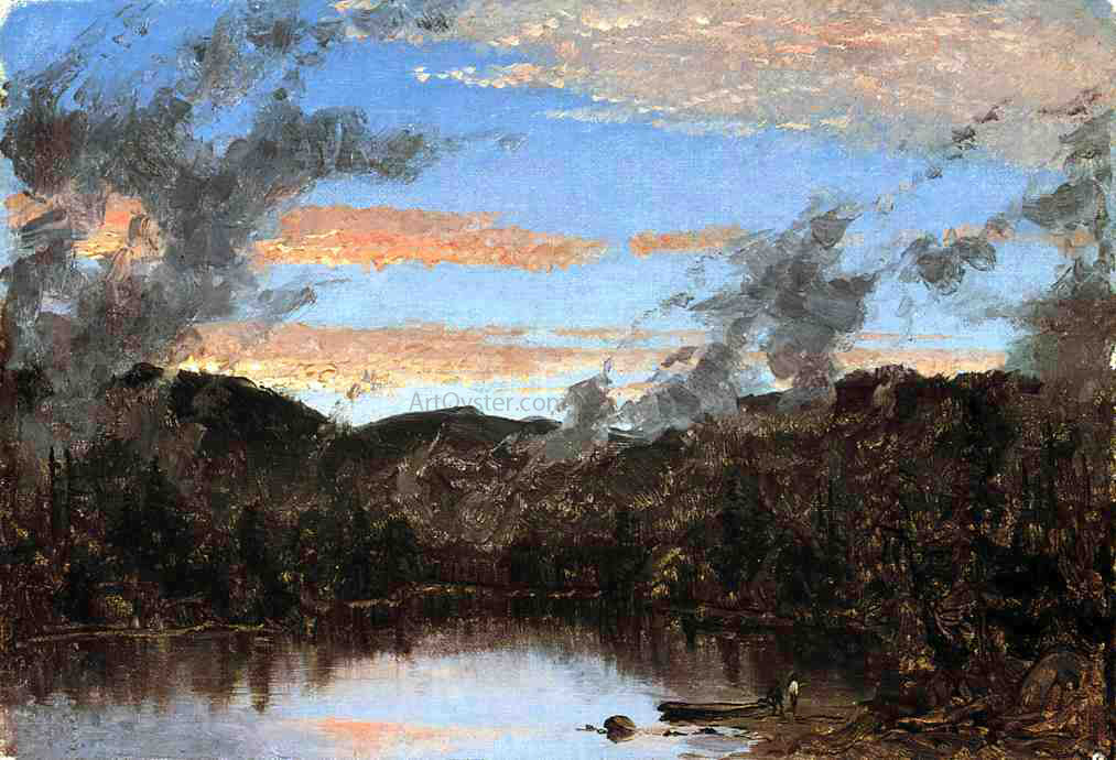 Sanford Robinson Gifford A Mist Rising at Sunset in the Catskills - Hand Painted Oil Painting