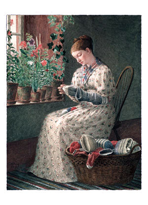 Enoch Wood Perry A Month's Darning - Hand Painted Oil Painting