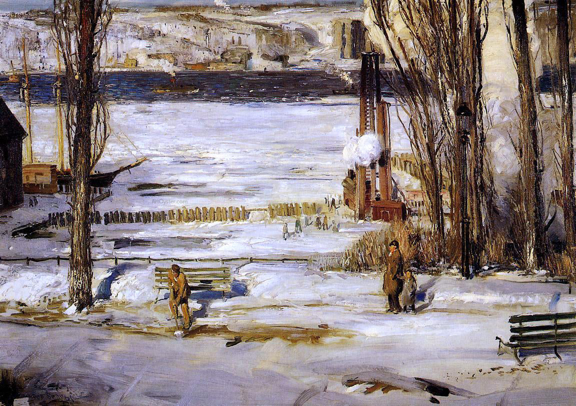 George Wesley Bellows A Morning Snow - Hudson River - Hand Painted Oil Painting