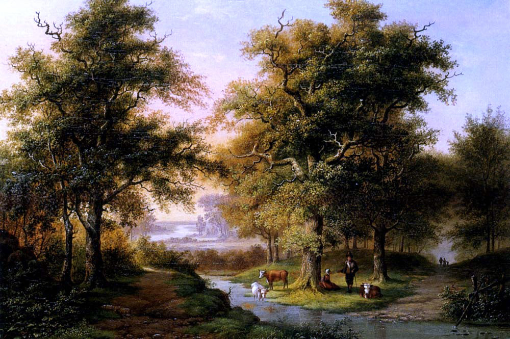  Hermanus Everhardus Rademaker A Mountainous Woodland With The Kurhaus, Cleves, In The Distance - Hand Painted Oil Painting