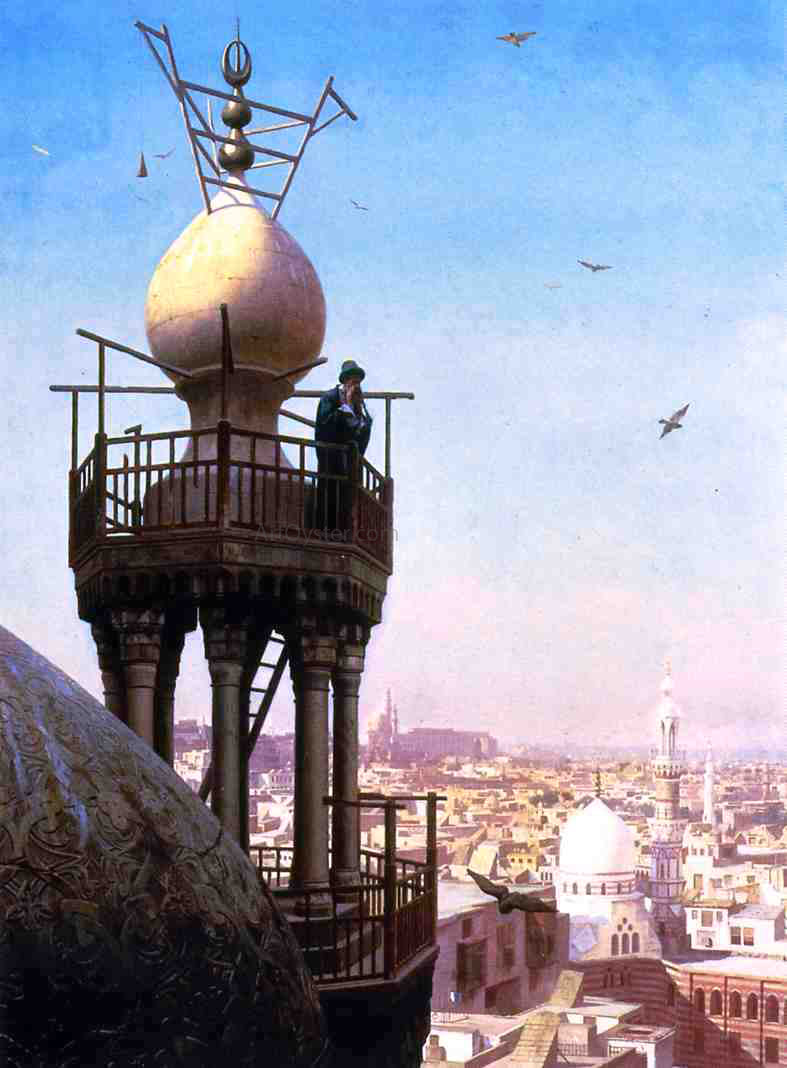 Jean-Leon Gerome A Muezzin Calling the Faithful to Prayer - Hand Painted Oil Painting