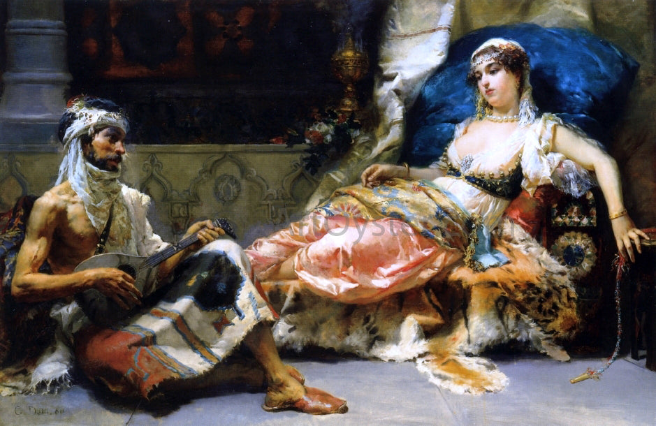 Cesare Augusto Detti A Musical Interlude - Hand Painted Oil Painting