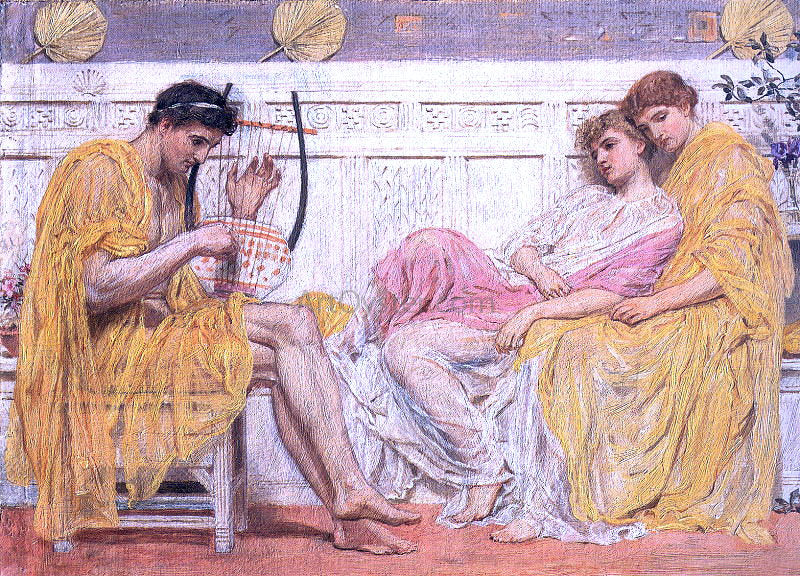 Albert Joseph Moore A Musician - Hand Painted Oil Painting