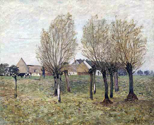 Alfred Sisley A Normandy Farm - Hand Painted Oil Painting