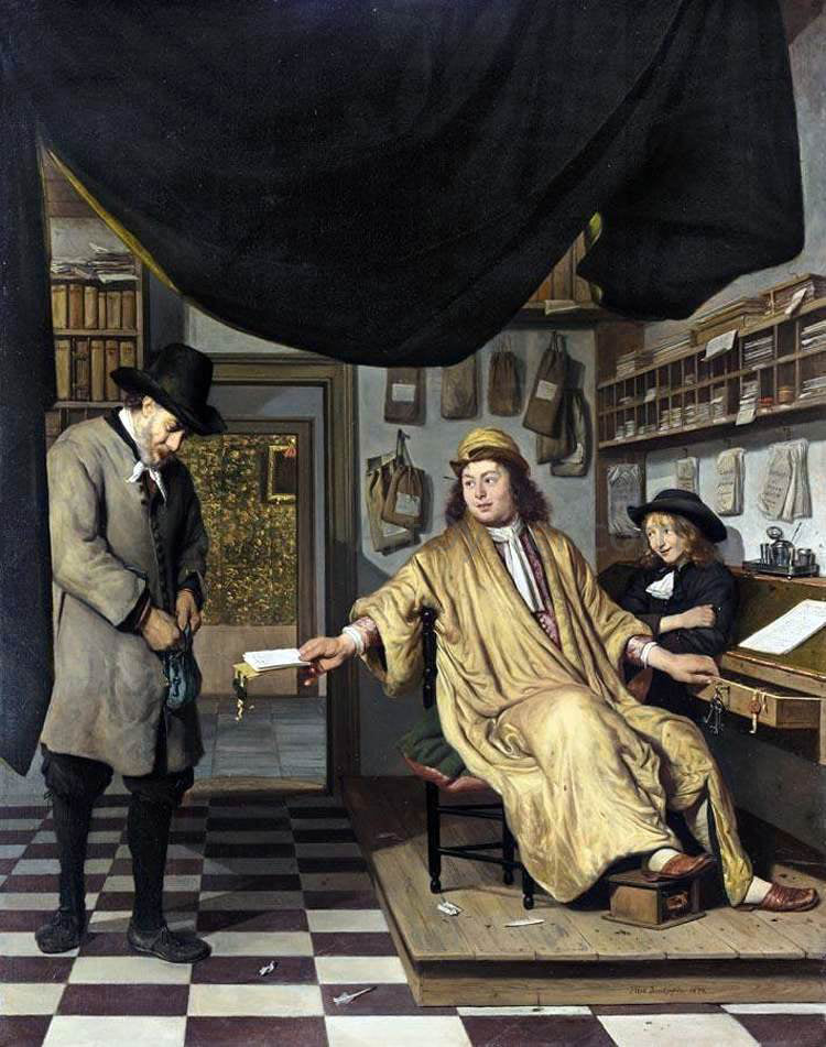 Job Adriaensz Berckheyde A Notary in His Office - Hand Painted Oil Painting