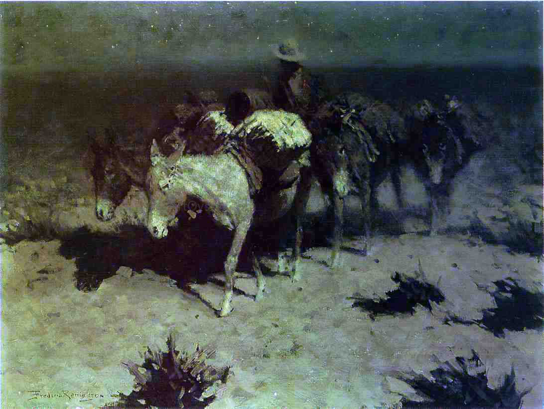 Frederic Remington The Pack Train - Hand Painted Oil Painting
