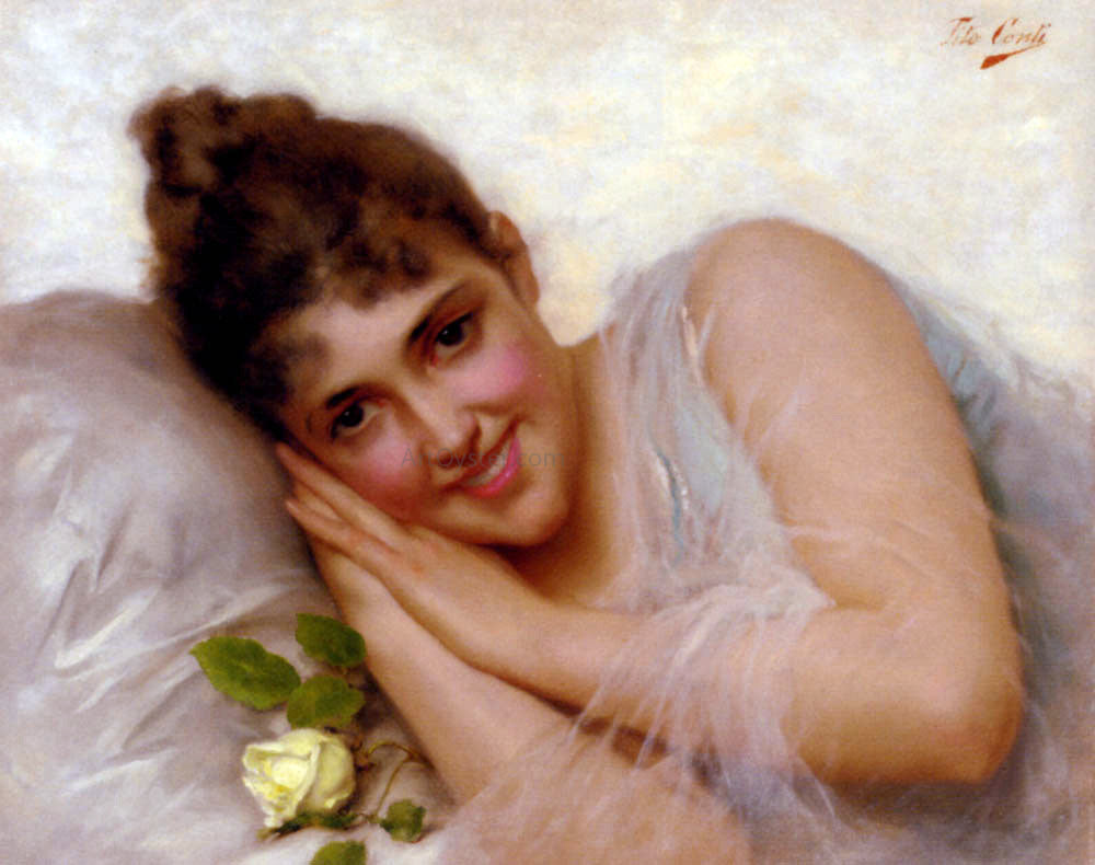 Tito Conti A Pair Of Florentine Beauties - Pic 2 - Hand Painted Oil Painting