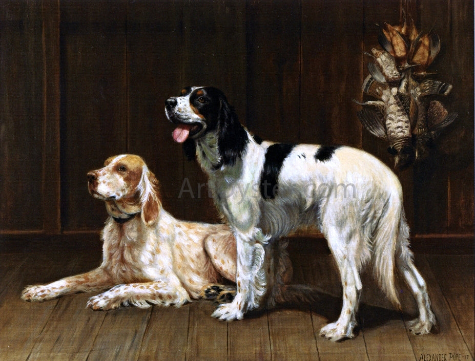 Alexander Pope A Pair of Setters - Hand Painted Oil Painting