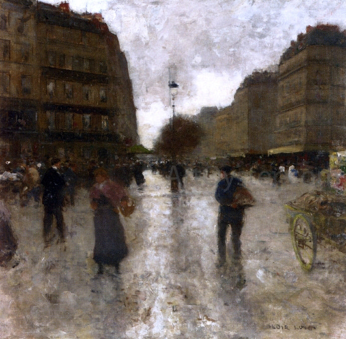  Luigi Loir A Parisian Street Scene - Hand Painted Oil Painting
