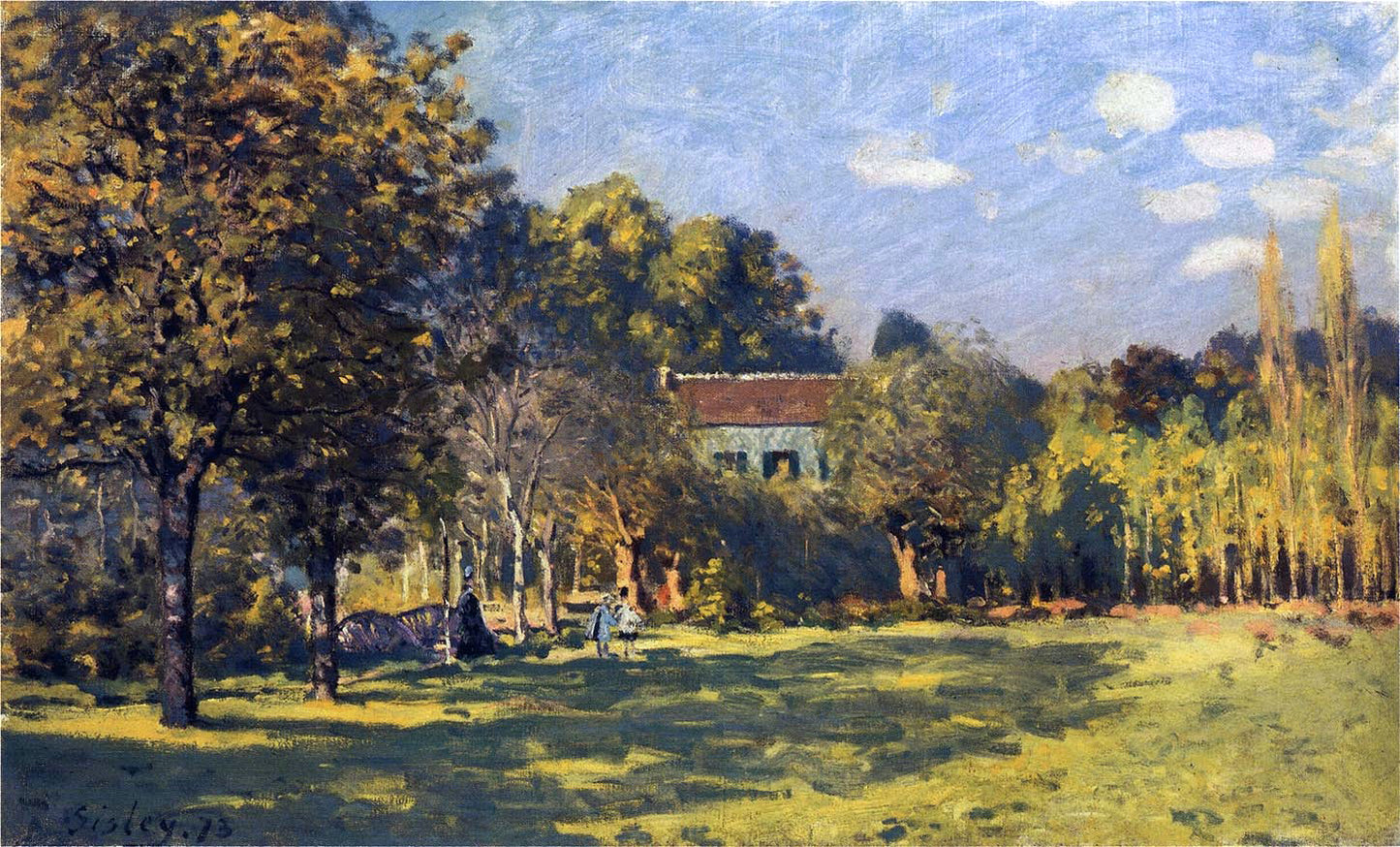 Alfred Sisley A Park in Louveciennes - Hand Painted Oil Painting