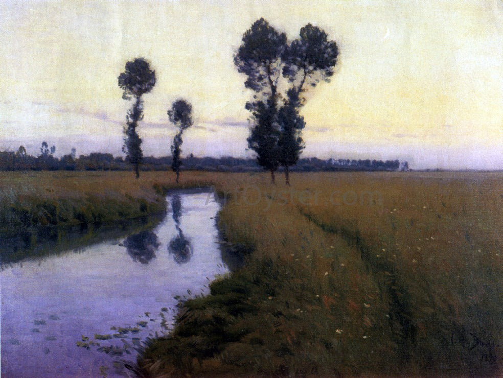Charles Harold Davis A Path Along the River - Hand Painted Oil Painting