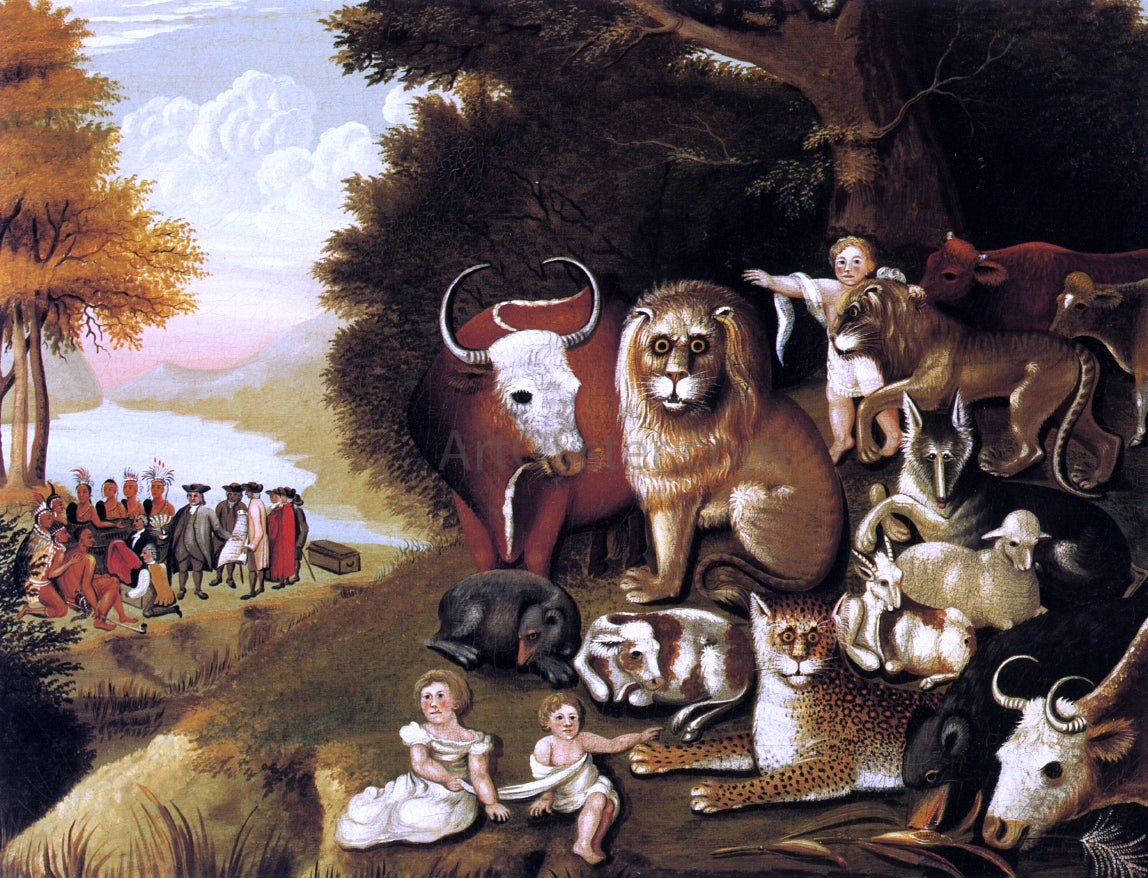 Edward Hicks A Peaceable Kingdom - Hand Painted Oil Painting