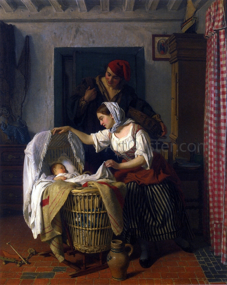 Charles Baugniet A Peaceful Moment - Hand Painted Oil Painting
