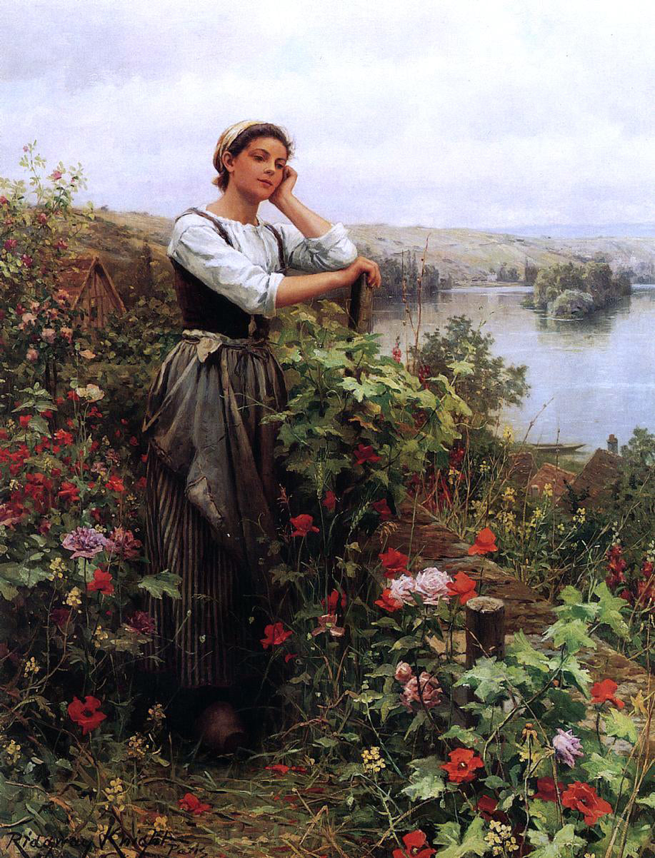 Daniel Ridgway Knight A Pensive Moment - Hand Painted Oil Painting