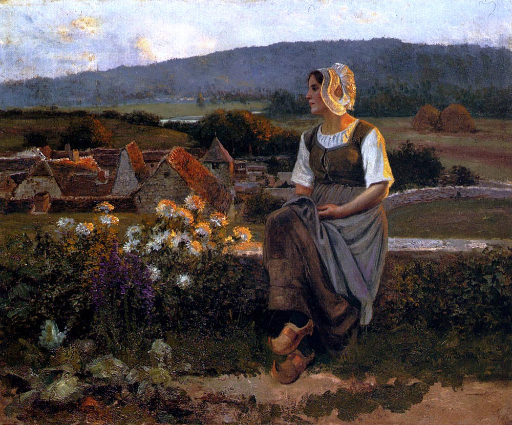 Jean Beauduin A Pensive Moment - Hand Painted Oil Painting