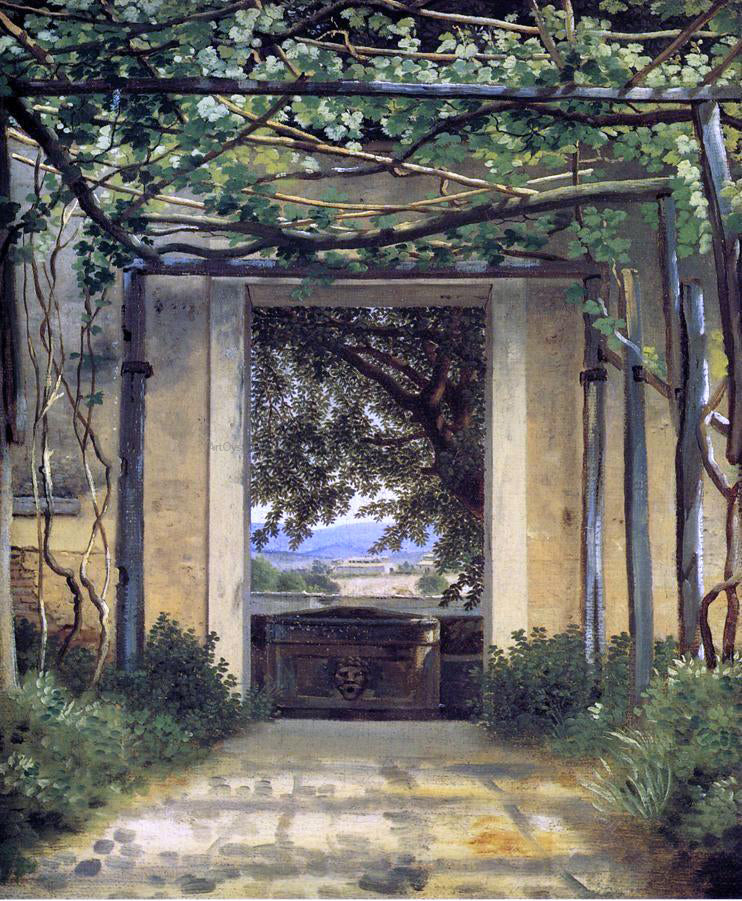 Christoffer Wilhelm Eckersberg A Pergola - Hand Painted Oil Painting