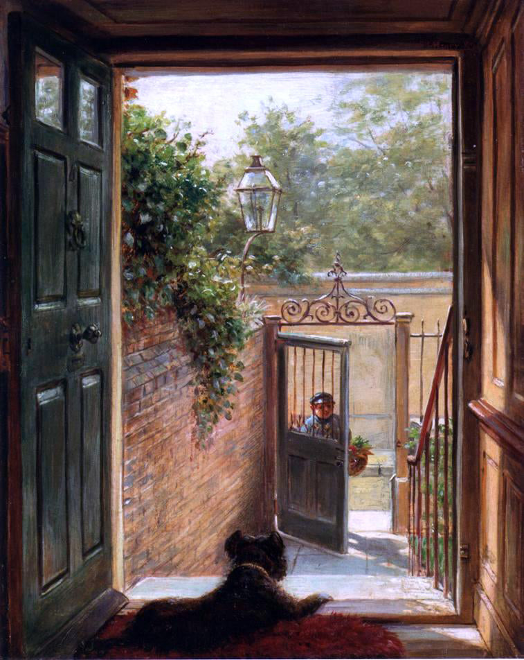 Edward Lamson Henry A Philadelphia Doorway - Hand Painted Oil Painting