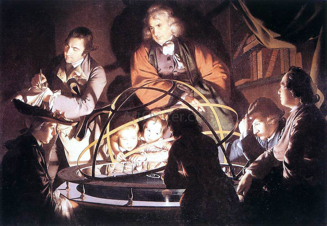 Joseph Wright A Philosopher Lecturing with a Mechanical Planetary - Hand Painted Oil Painting