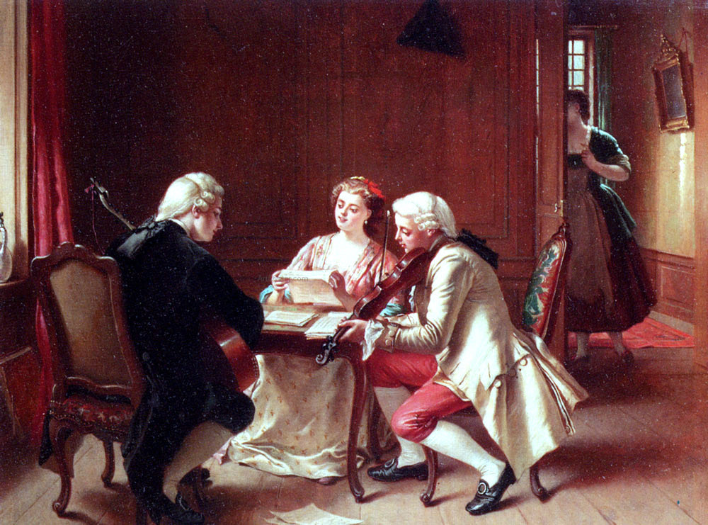 Theodore Ceriez A Pleasant Tune - Hand Painted Oil Painting