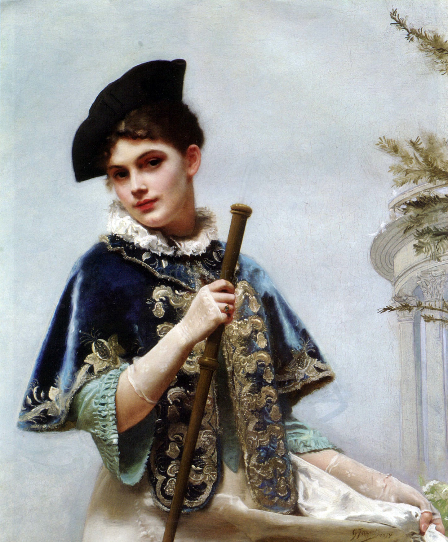 Gustave Jean Jacquet Portrait of a Noble Lady - Hand Painted Oil Painting