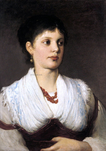 Gabriel Cornelius Ritter Von Max A Portrait of a Woman in Native Costume - Hand Painted Oil Painting