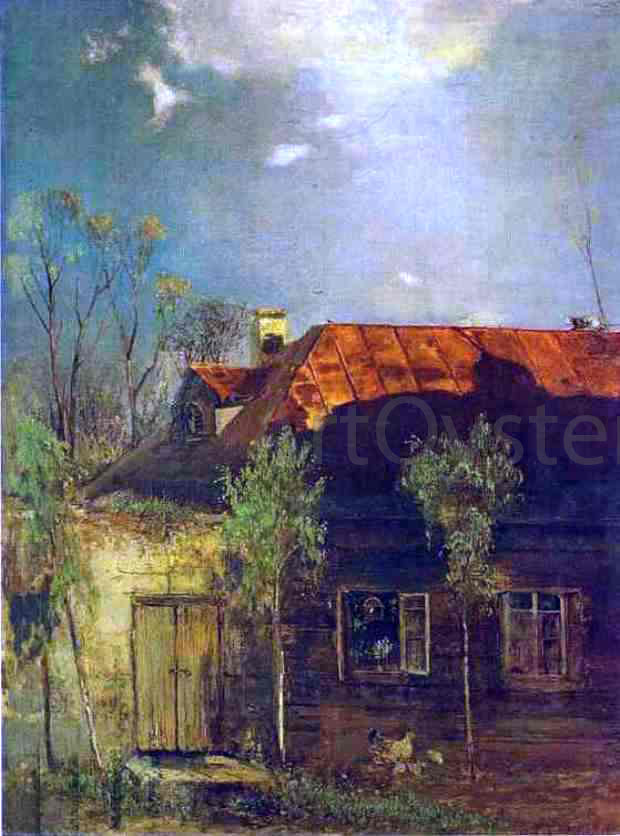 Alexei Kondratevich Savrasov A Provincial Cottage, Spring - Hand Painted Oil Painting