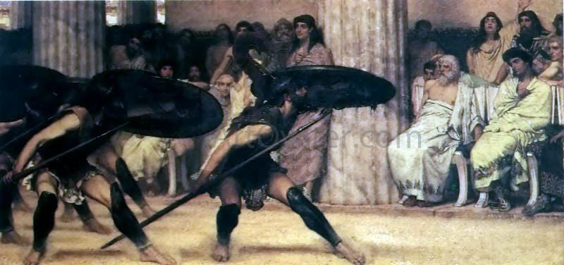 Sir Lawrence Alma-Tadema A Pyhhric Dance - Hand Painted Oil Painting