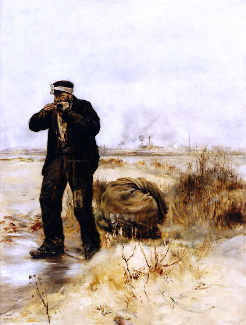 Jean-Francois Raffaelli A Ragman Lighting His Pipe - Hand Painted Oil Painting