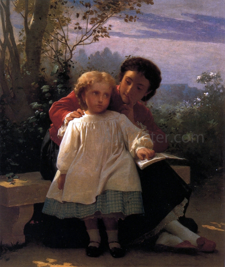 Leon Bazile Perrault A Reading Lesson - Hand Painted Oil Painting