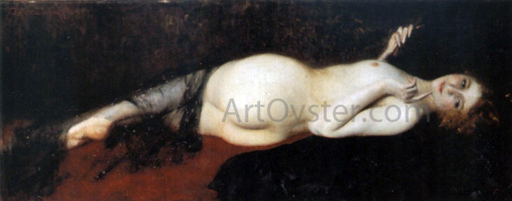Luigi Serralunga A Reclining Nude - Hand Painted Oil Painting