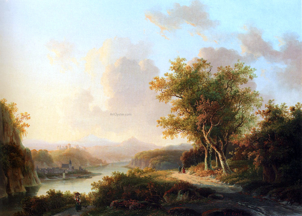 Willem De Klerk A Rhenish Summer Landscape - Hand Painted Oil Painting