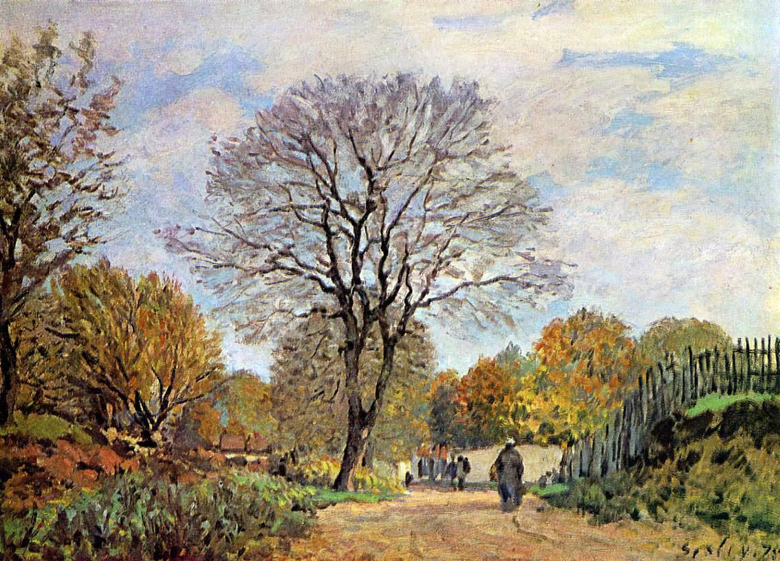 Alfred Sisley A Road in Seine-et-Marne - Hand Painted Oil Painting