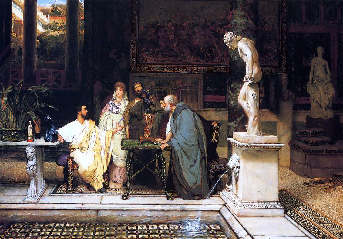 Sir Lawrence Alma-Tadema A Roman Art Lover - Hand Painted Oil Painting