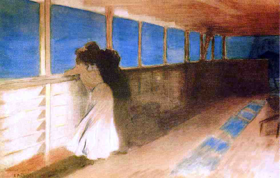 Edward Potthast A Romantic Interlude - Hand Painted Oil Painting