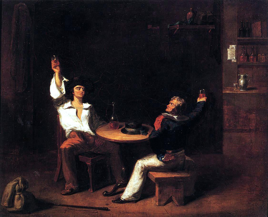 George H Comegys A Sailor of the U.S.S. Constitution, Toasting a New Recruit in a Saloon - Hand Painted Oil Painting