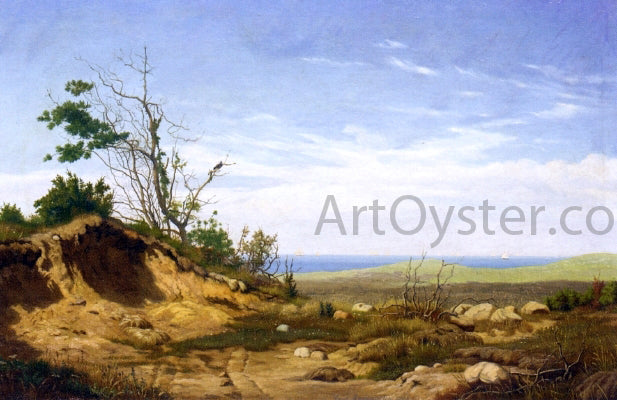 Carl Rasmussen A Sandbank before a Coastline - Hand Painted Oil Painting